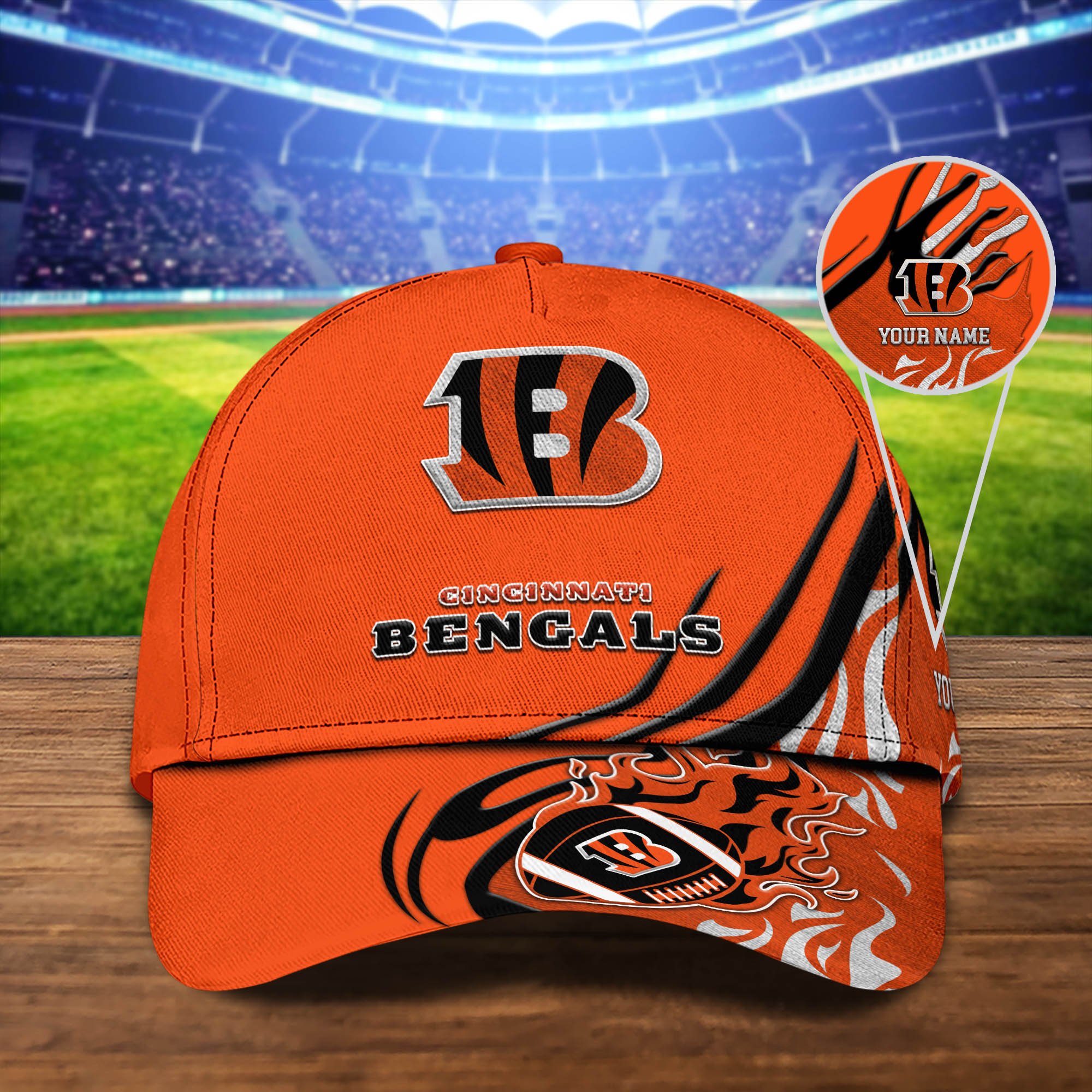 Cincinnati Bengals Sport Cap 2024 Version Personalized Your Name, Football Team Cap, Fan Gifts ETHY-51954