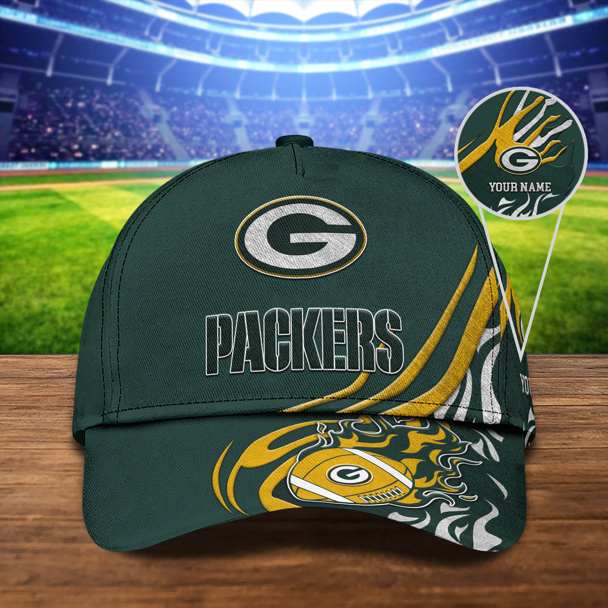 Green Bay Packers Sport Cap 2024 Version Personalized Your Name, Football Team Cap, Fan Gifts ETHY-51954