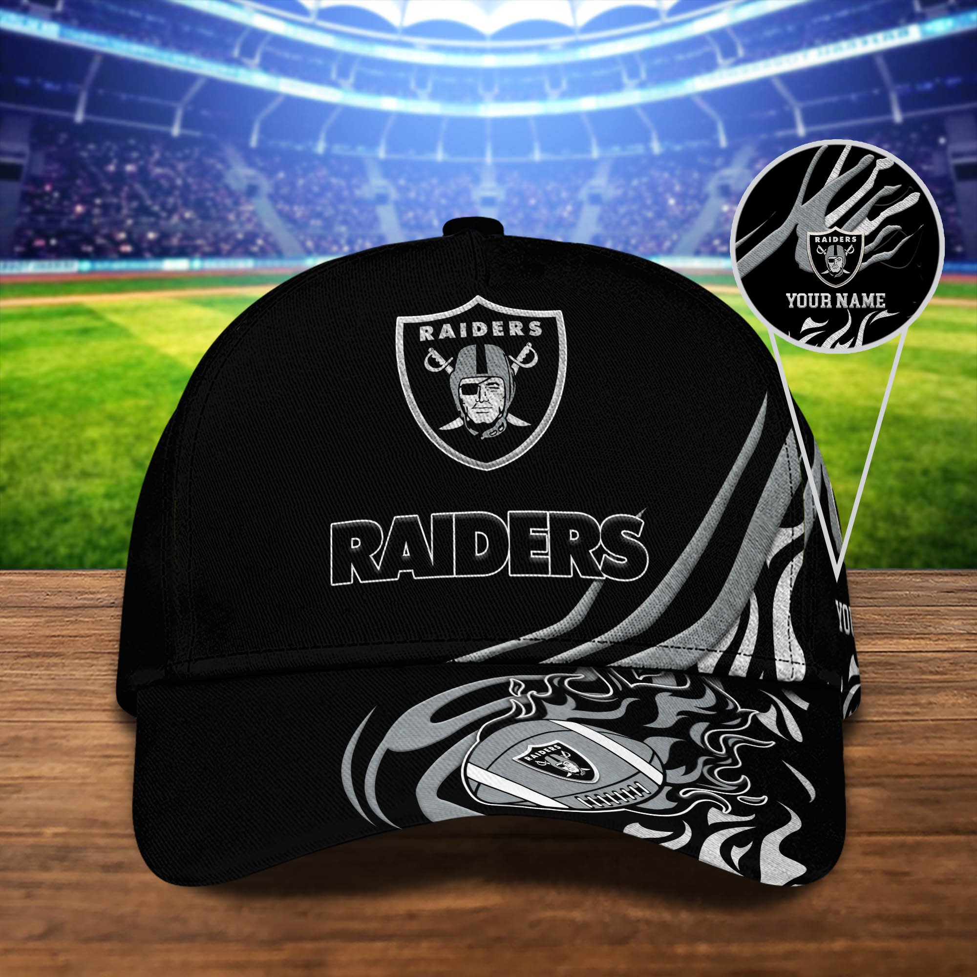 Las Vegas Raiders Sport Cap 2024 Version Personalized Your Name, Football Team Cap, Fan Gifts ETHY-51954