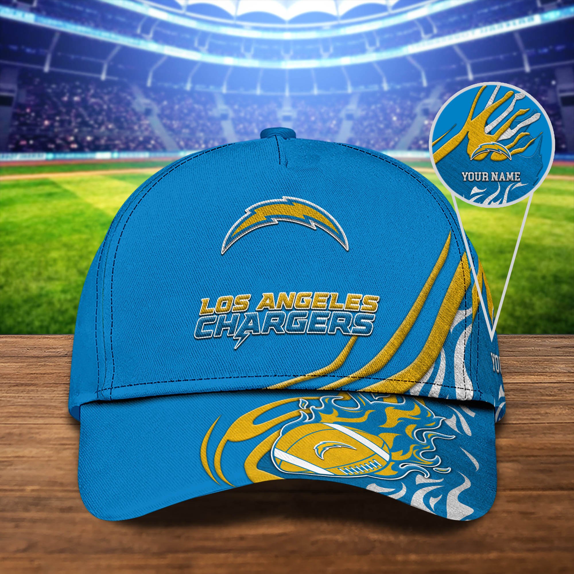 Los Angeles Chargers Sport Cap 2024 Version Personalized Your Name, Football Team Cap, Fan Gifts ETHY-51954