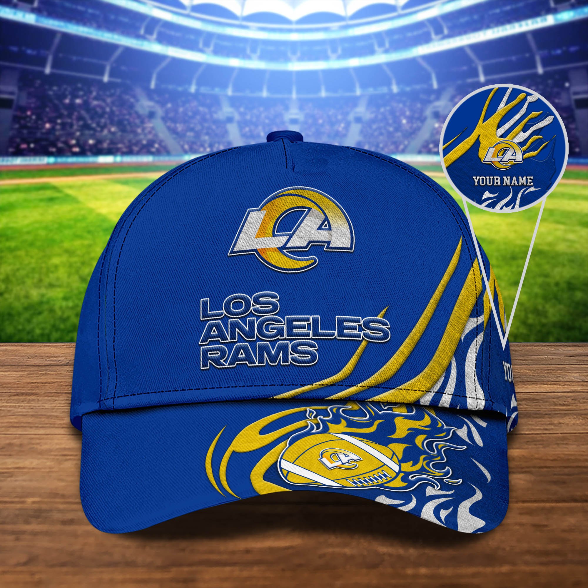 Los Angeles Rams Sport Cap 2024 Version Personalized Your Name, Football Team Cap, Fan Gifts ETHY-51954