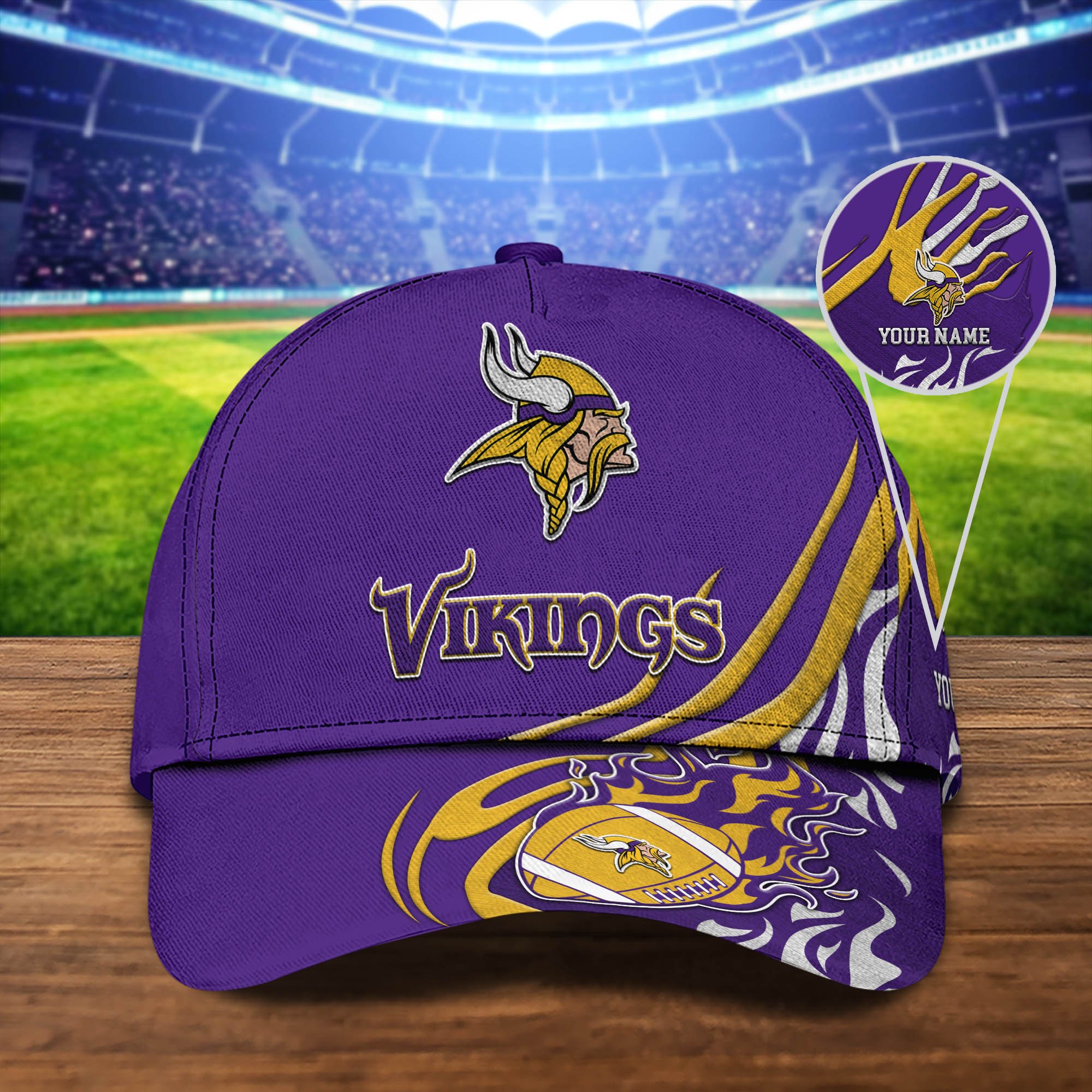 Minnesota Vikings Sport Cap 2024 Version Personalized Your Name, Football Team Cap, Fan Gifts ETHY-51954