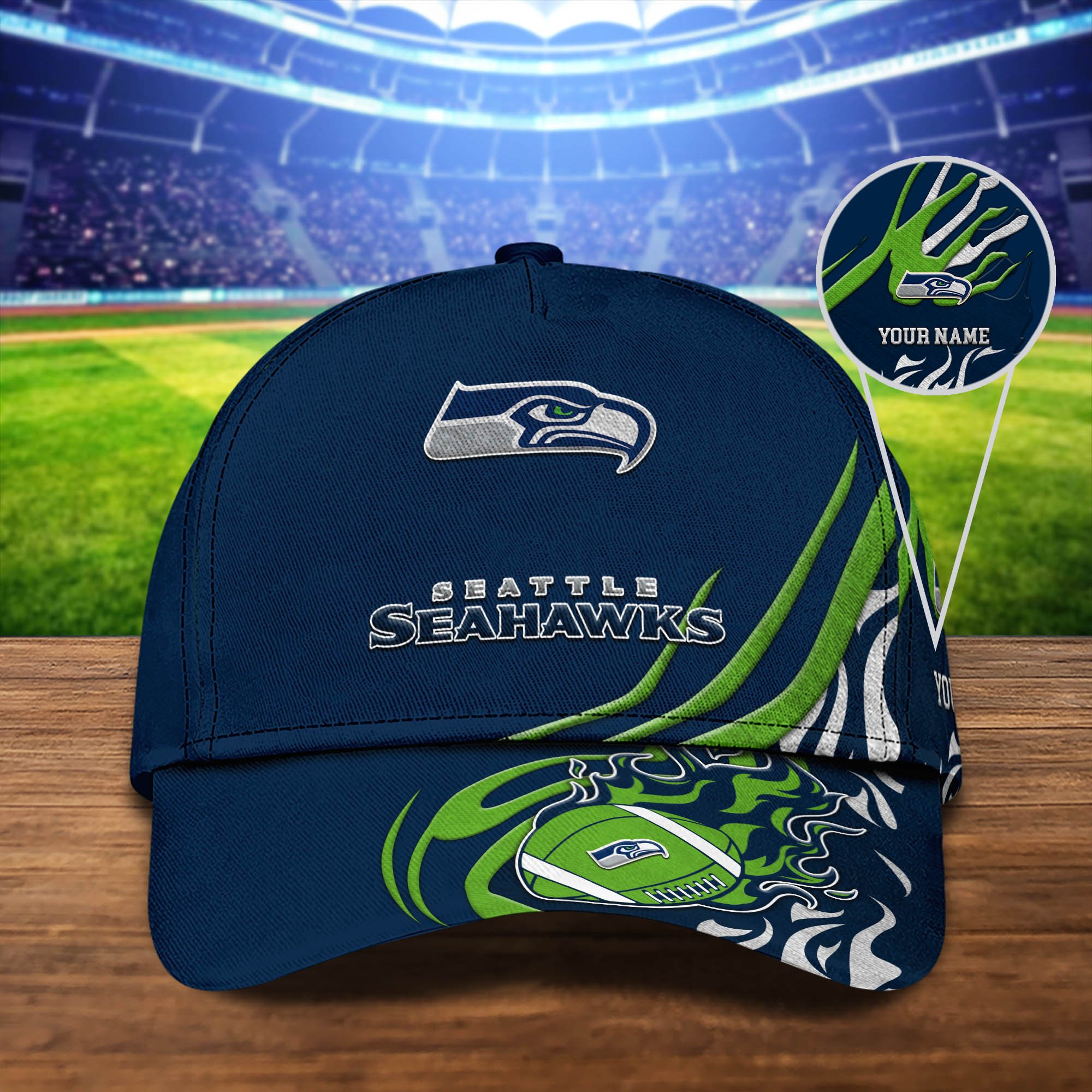Seattle Seahawks Sport Cap 2024 Version Personalized Your Name, Football Team Cap, Fan Gifts ETHY-51954