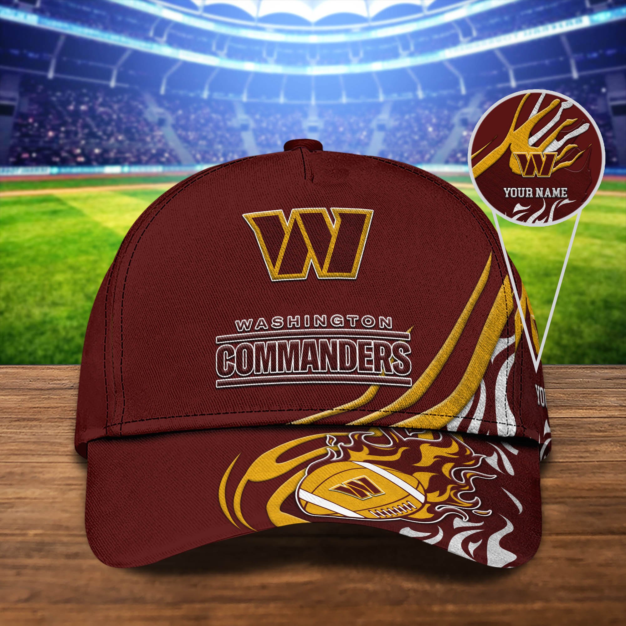 Washington Commanders Sport Cap 2024 Version Personalized Your Name, Football Team Cap, Fan Gifts ETHY-51954