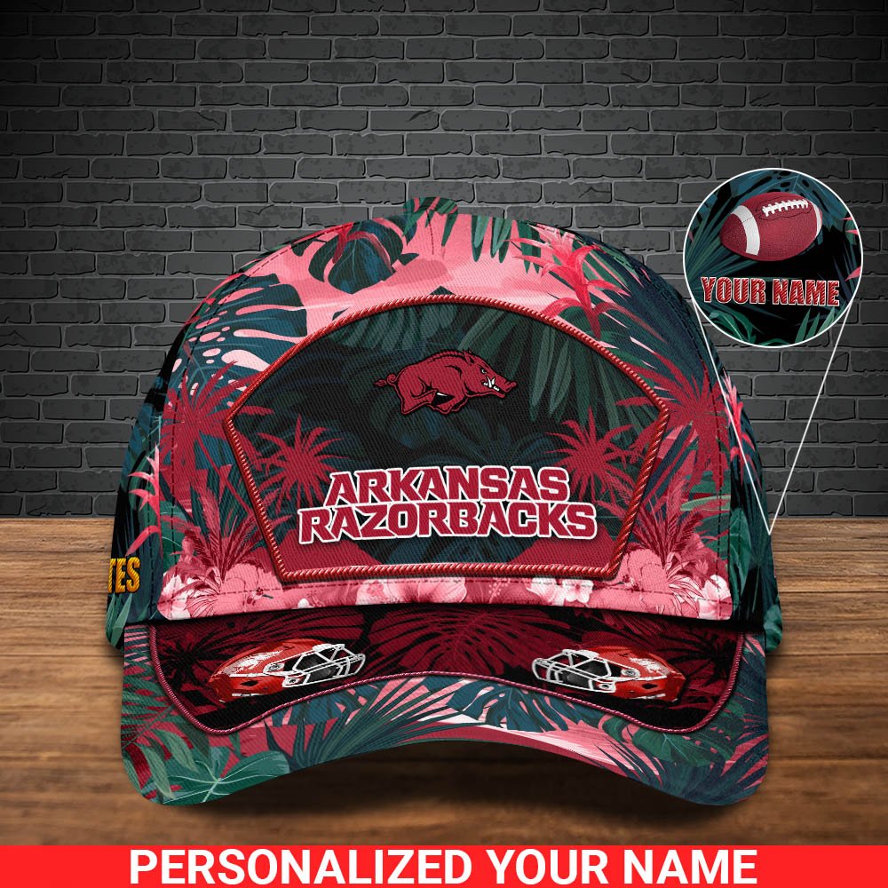 Alternative view of Arkansas Razorbacks Football Team Cap 2024 Version Personalized Your Name, Tropical Cap, Sport Gifts ETHY-53142