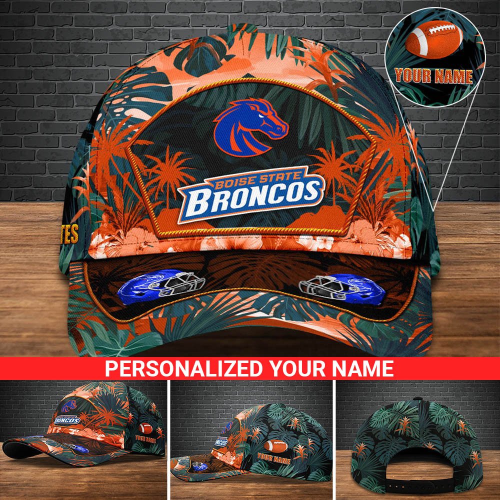 Boise State Broncos Football Team Cap 2024 Version Personalized Your Name, Tropical Cap, Sport Gifts ETHY-53142