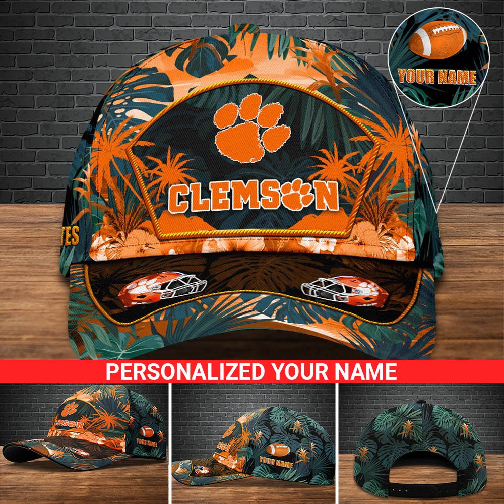 Clemson Tigers Football Team Cap 2024 Version Personalized Your Name, Tropical Cap, Sport Gifts ETHY-53142
