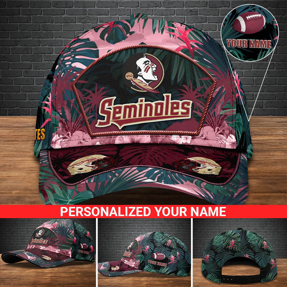 Florida State Seminoles Football Team Cap 2024 Version Personalized Your Name, Tropical Cap, Sport Gifts ETHY-53142