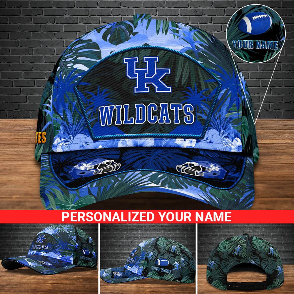 Kentucky Wildcats Football Team Cap 2024 Version Personalized Your Name, Tropical Cap, Sport Gifts ETHY-53142