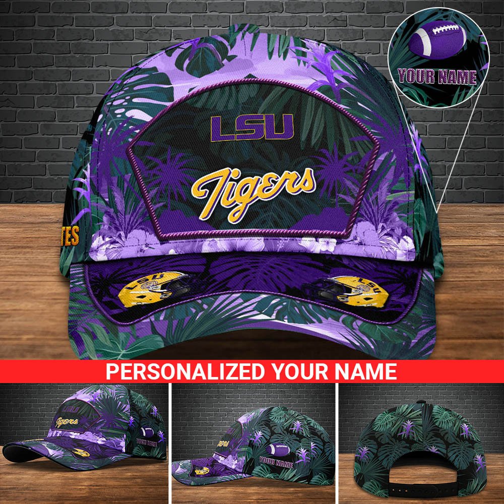 LSU TIGERS Football Team Cap 2024 Version Personalized Your Name, Tropical Cap, Sport Gifts ETHY-53142