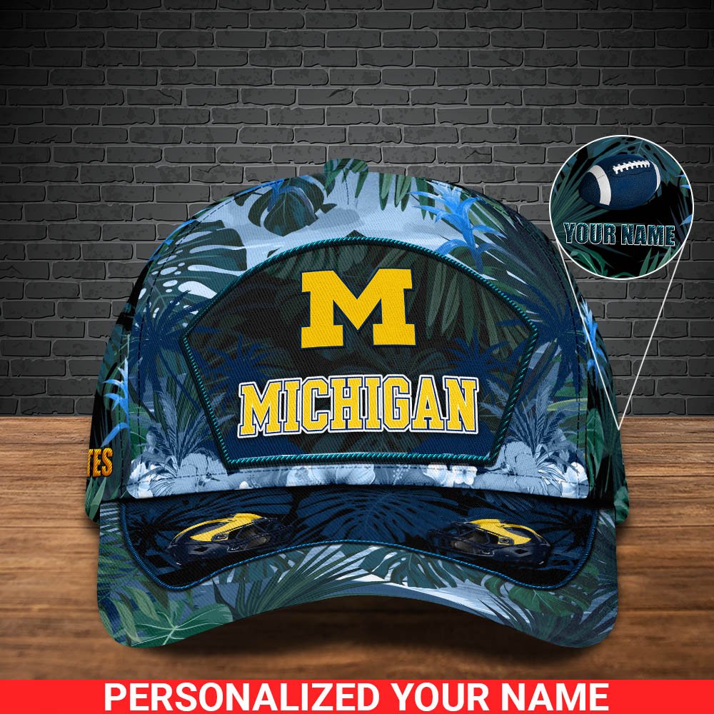 Alternative view of Michigan Wolverines Football Team Cap 2024 Version Personalized Your Name, Tropical Cap, Sport Gifts ETHY-53142