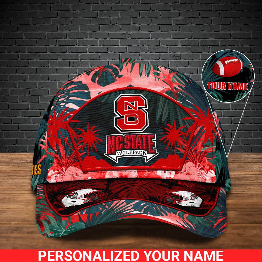 Alternative view of NC State Wolfpack Football Team Cap 2024 Version Personalized Your Name, Tropical Cap, Sport Gifts ETHY-53142