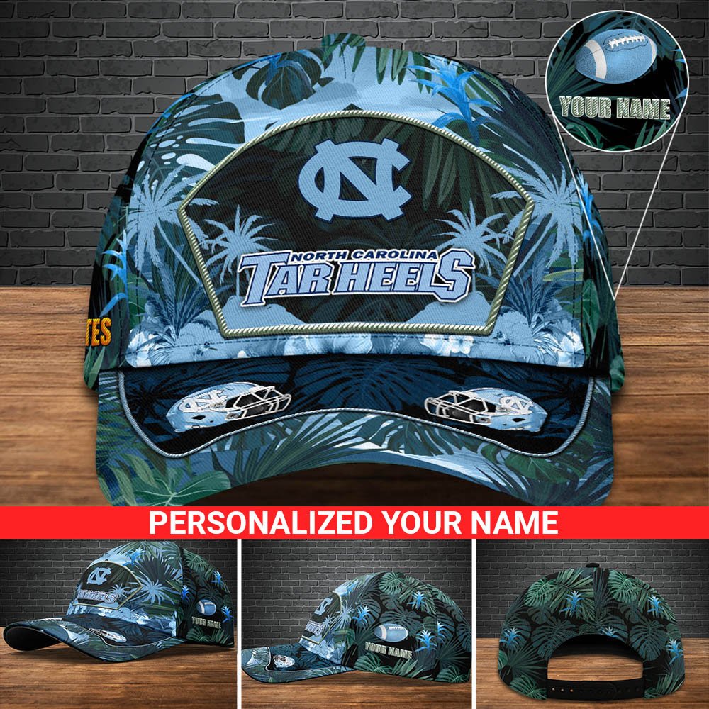 North Carolina Tar Heels Football Team Cap 2024 Version Personalized Your Name, Tropical Cap, Sport Gifts ETHY-53142
