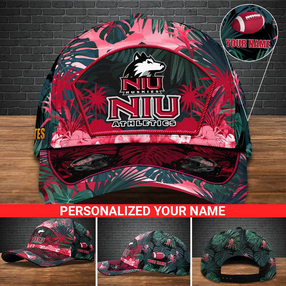 Northern Illinois Huskies Football Team Cap 2024 Version Personalized Your Name, Tropical Cap, Sport Gifts ETHY-53142