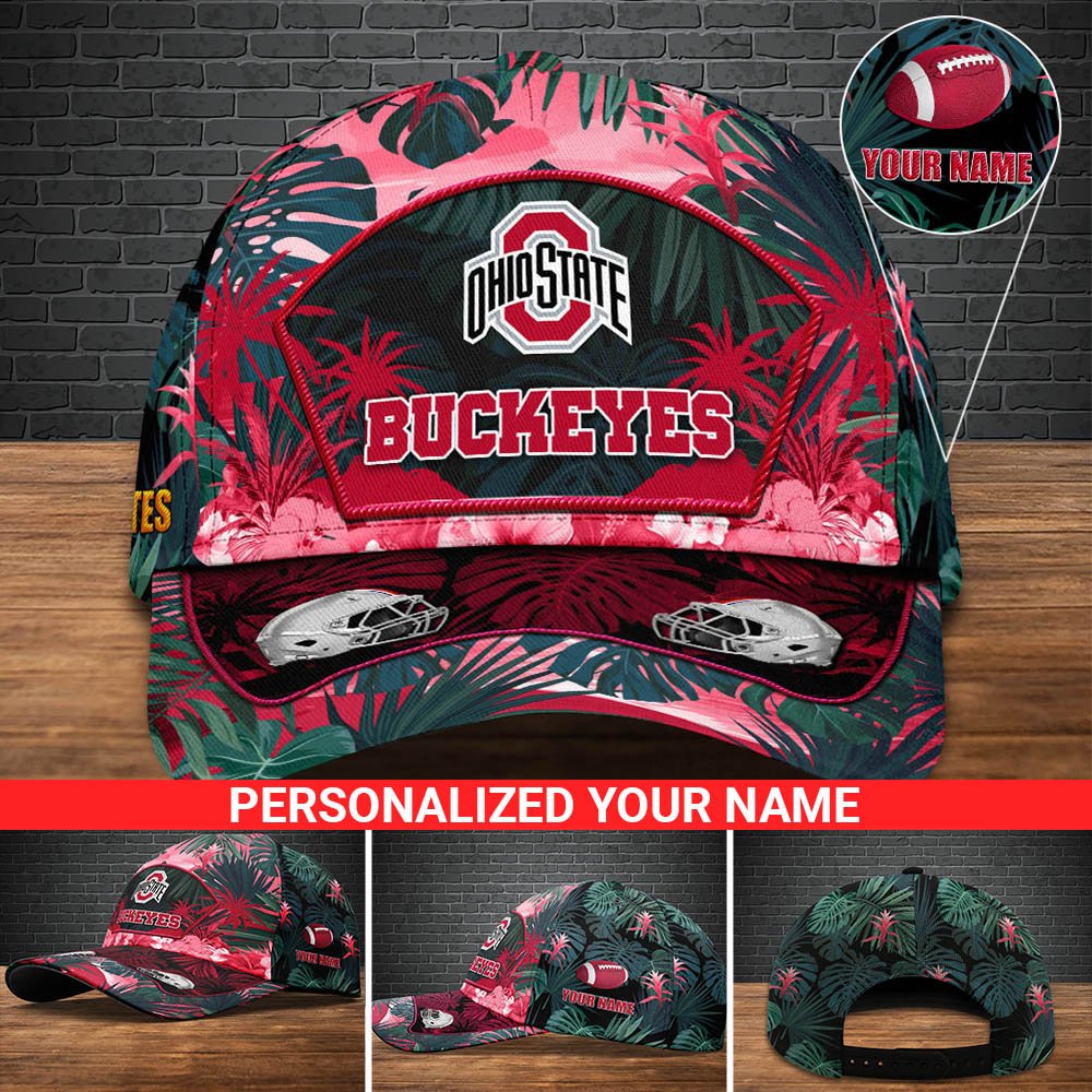 Ohio State Buckeyes Football Team Cap 2024 Version Personalized Your Name, Tropical Cap, Sport Gifts ETHY-53142