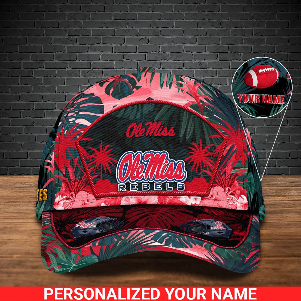 Alternative view of Ole Miss Rebels Football Team Cap 2024 Version Personalized Your Name, Tropical Cap, Sport Gifts ETHY-53142