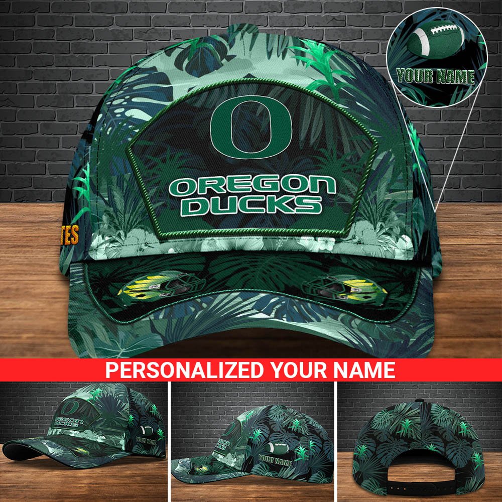 Oregon Ducks Football Team Cap 2024 Version Personalized Your Name, Tropical Cap, Sport Gifts ETHY-53142
