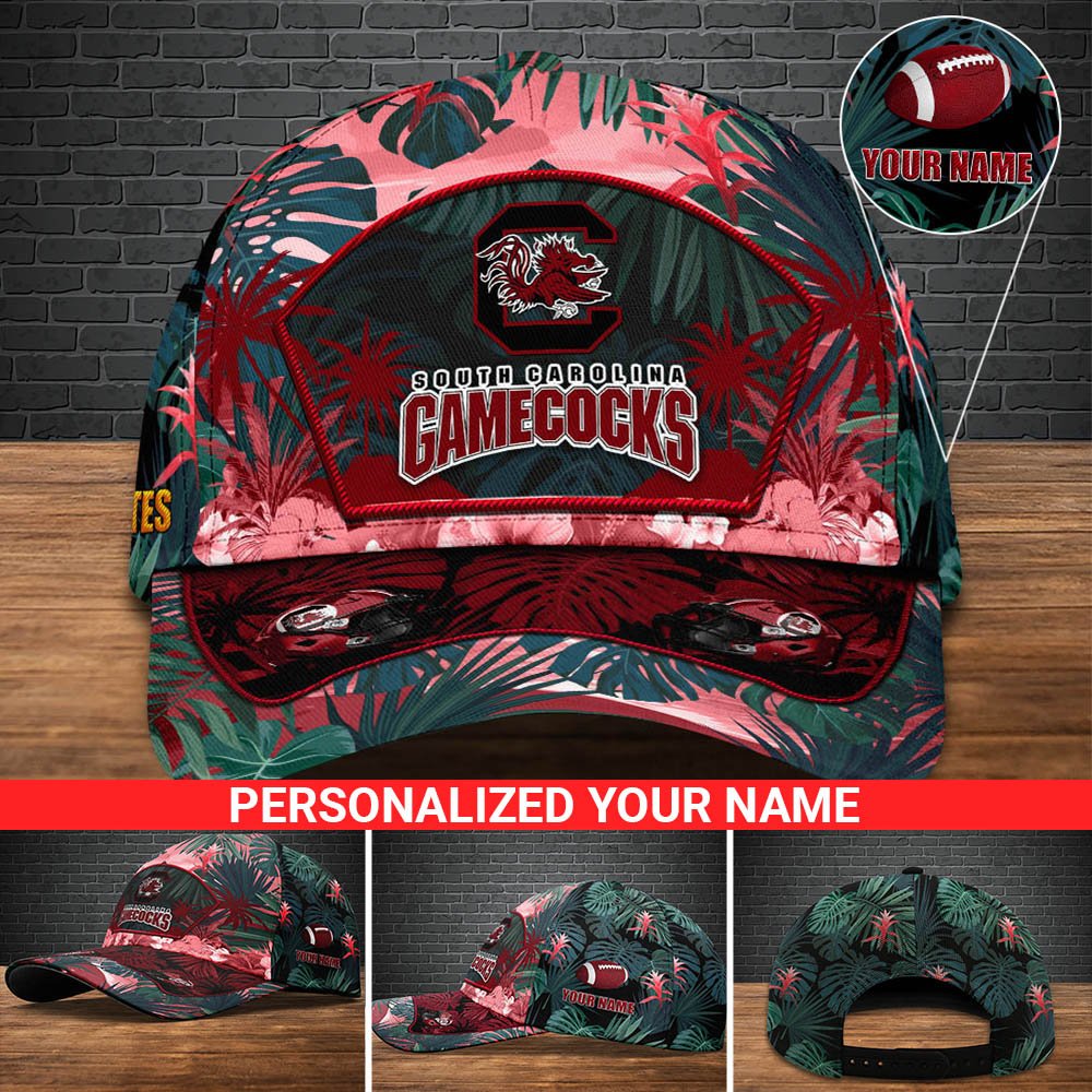 South Carolina Gamecocks Football Team Cap 2024 Version Personalized Your Name, Tropical Cap, Sport Gifts ETHY-53142
