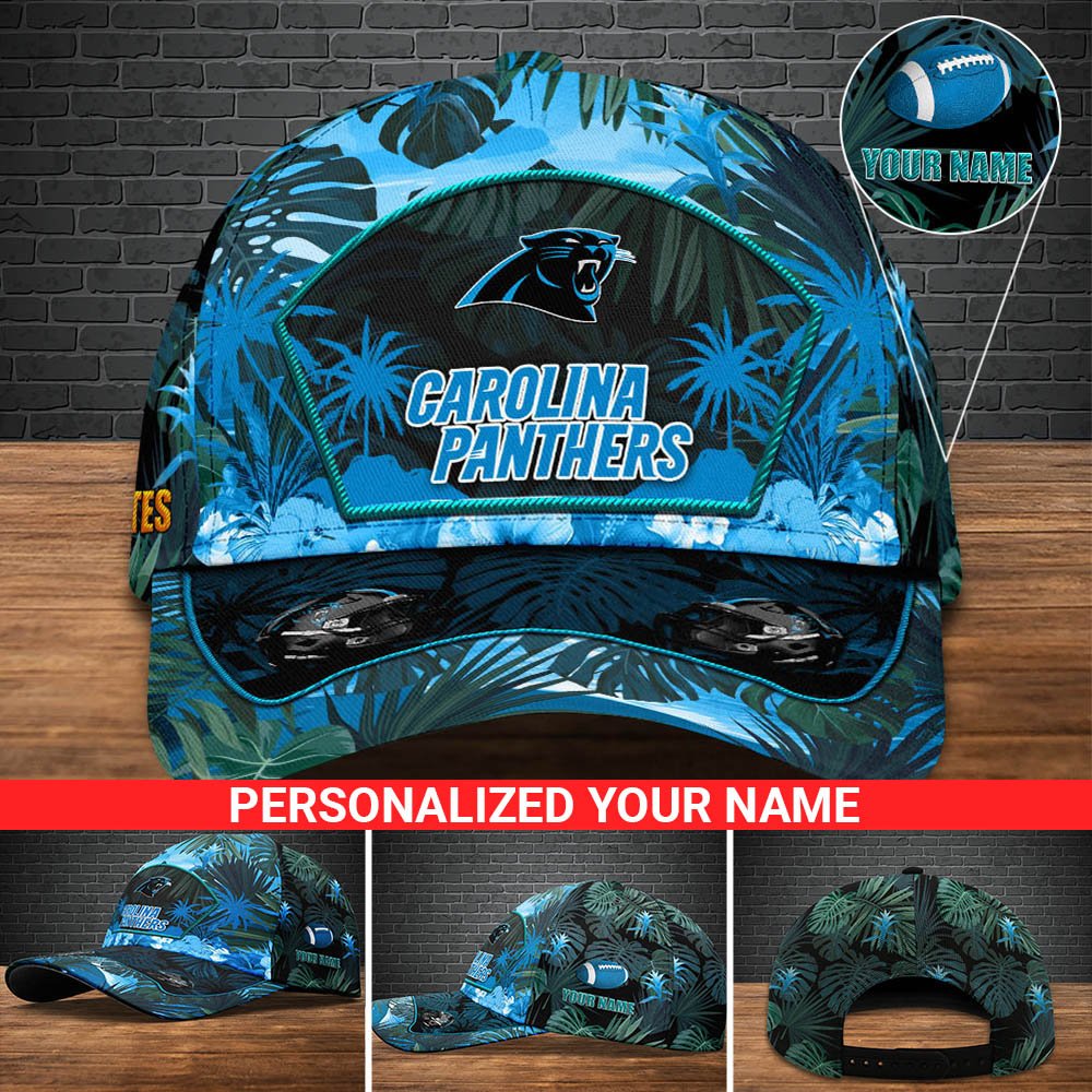 Carolina Panthers Football Team Cap 2024 Version Personalized Your Name, Tropical Cap, Sport Gifts ETHY-53142