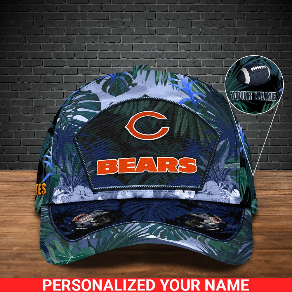 Alternative view of Chicago Bears Football Team Cap 2024 Version Personalized Your Name, Tropical Cap, Sport Gifts ETHY-53142