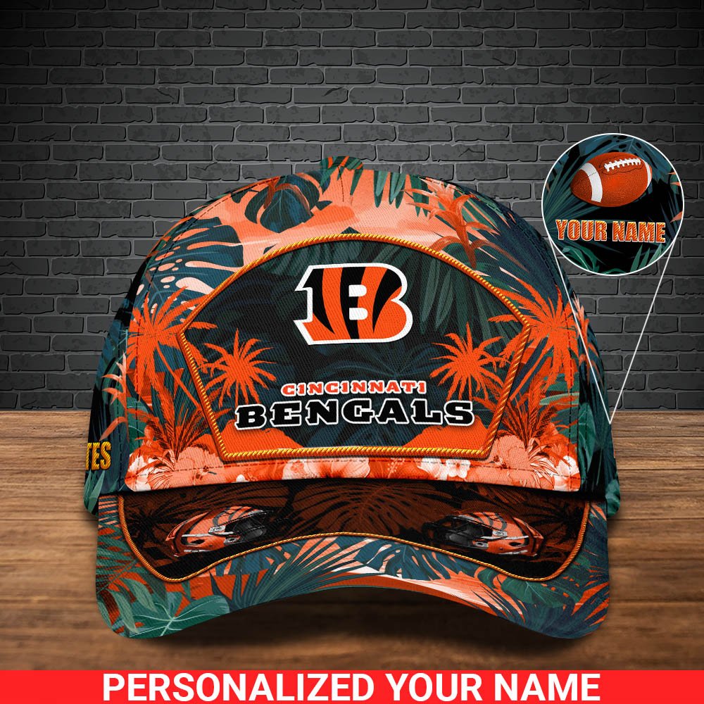 Alternative view of Cincinnati Bengals Football Team Cap 2024 Version Personalized Your Name, Tropical Cap, Sport Gifts ETHY-53142