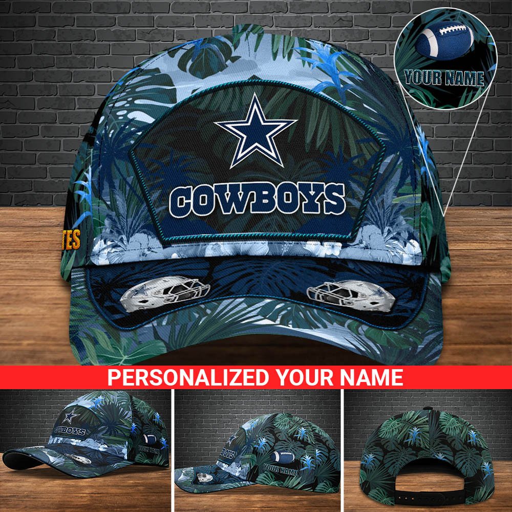 Dallas Cowboys Football Team Cap 2024 Version Personalized Your Name, Tropical Cap, Sport Gifts ETHY-53142
