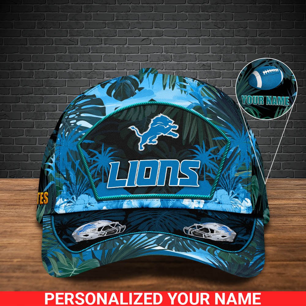 Alternative view of Detroit Lions Football Team Cap 2024 Version Personalized Your Name, Tropical Cap, Sport Gifts ETHY-53142