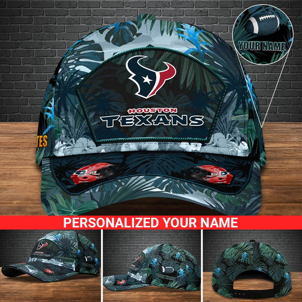 Houston Texans Football Team Cap 2024 Version Personalized Your Name, Tropical Cap, Sport Gifts ETHY-53142