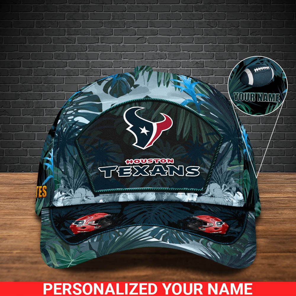 Alternative view of Houston Texans Football Team Cap 2024 Version Personalized Your Name, Tropical Cap, Sport Gifts ETHY-53142