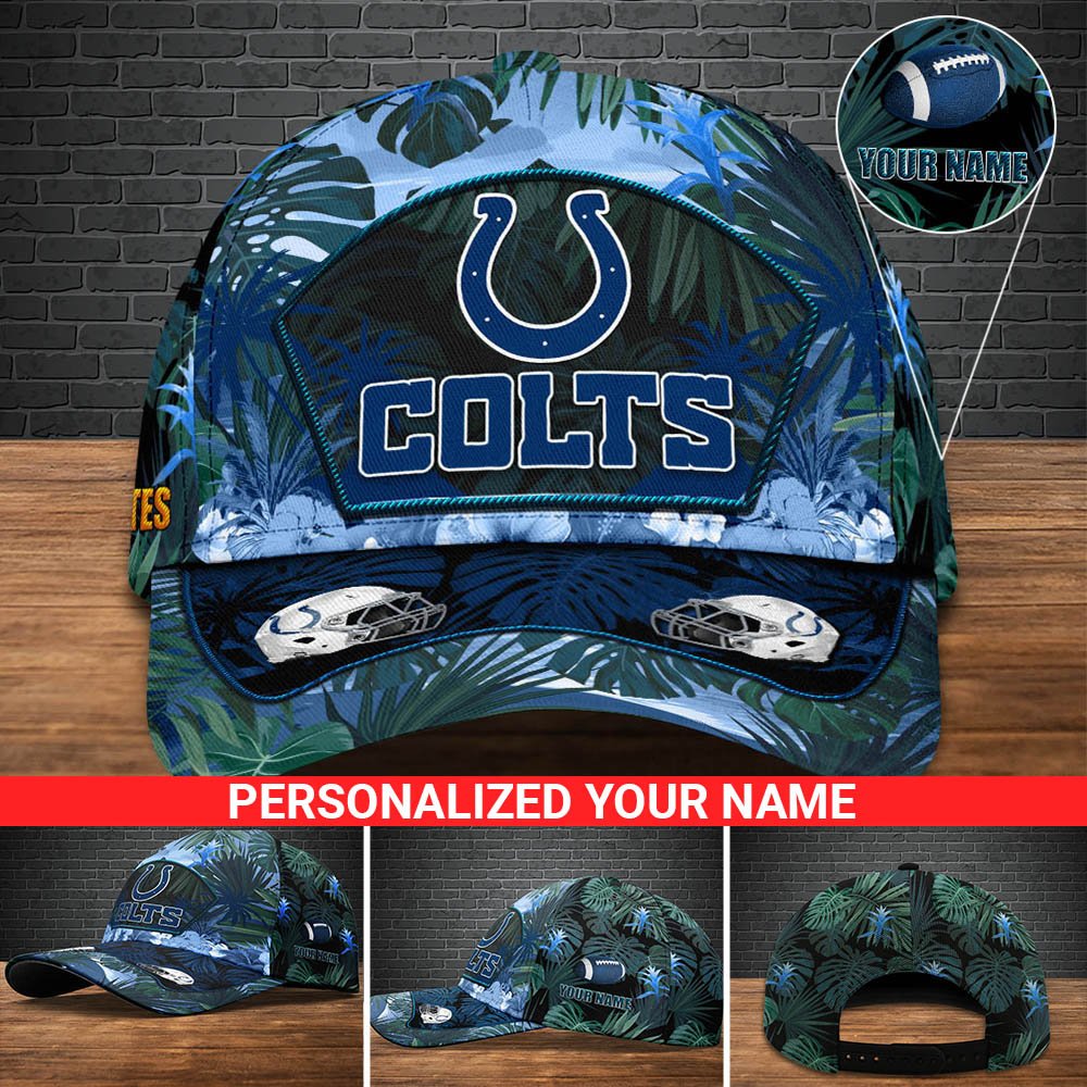 Indianapolis Colts Football Team Cap 2024 Version Personalized Your Name, Tropical Cap, Sport Gifts ETHY-53142