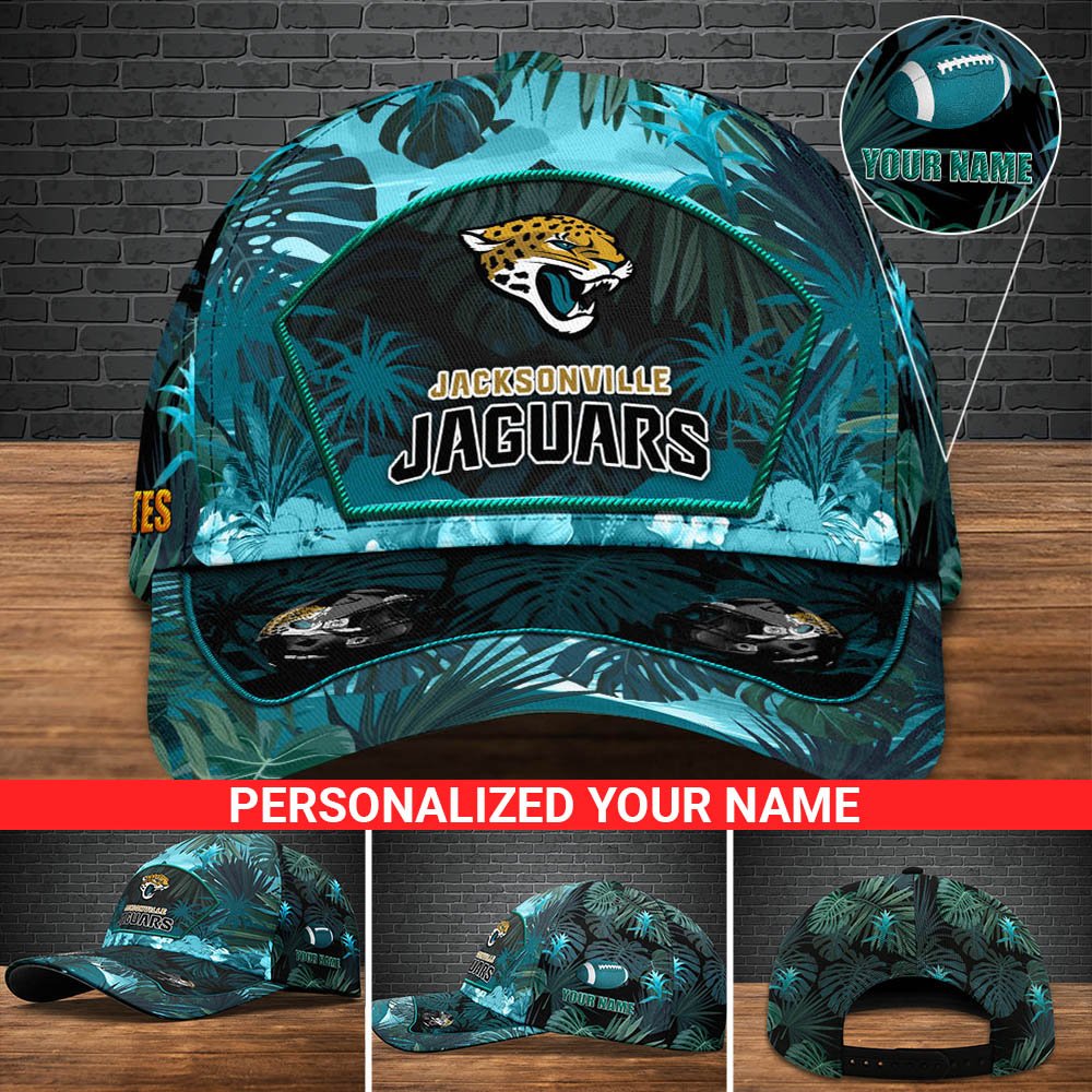 Jacksonville Jaguars Football Team Cap 2024 Version Personalized Your Name, Tropical Cap, Sport Gifts ETHY-53142