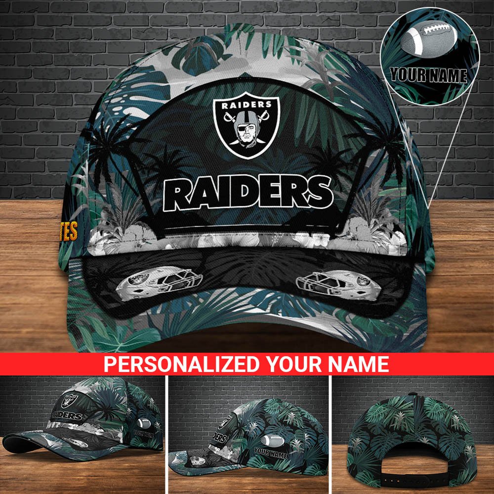 Las Vegas Raiders Football Team Cap 2024 Version Personalized Your Name, Tropical Cap, Sport Gifts ETHY-53142