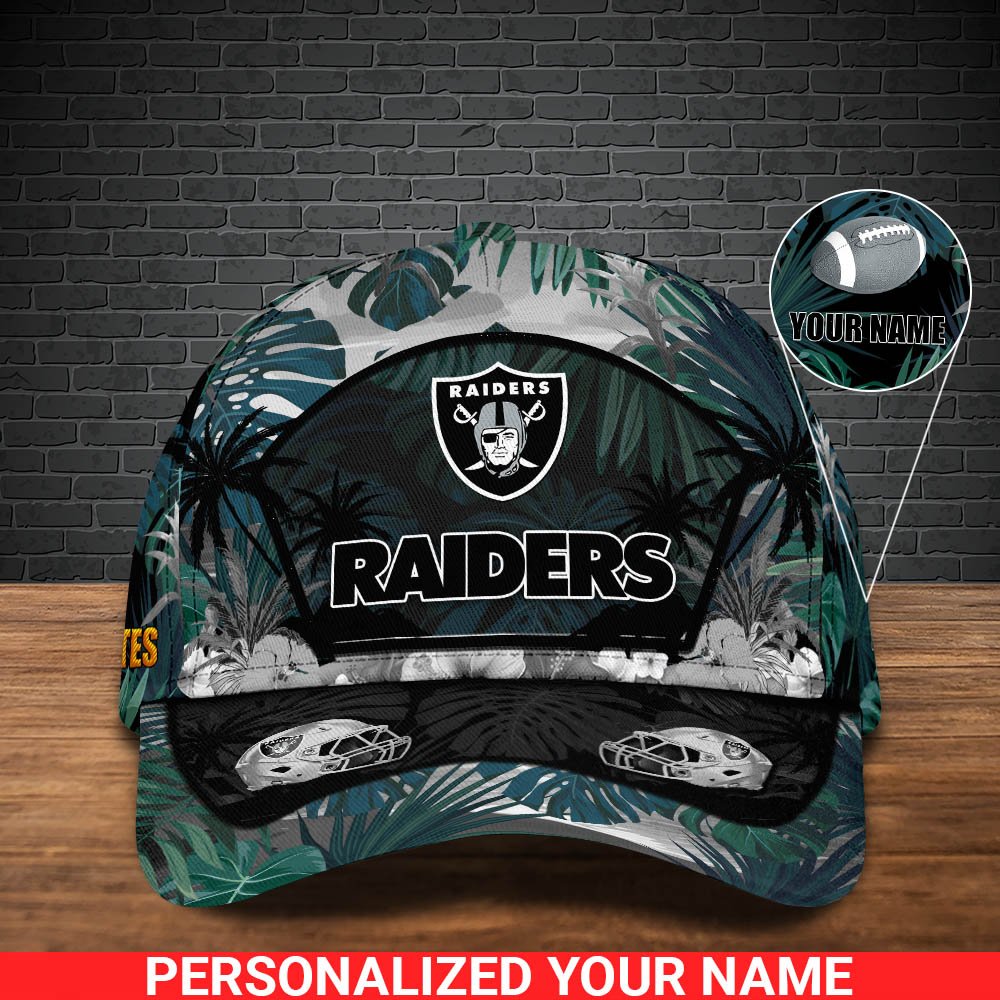 Alternative view of Las Vegas Raiders Football Team Cap 2024 Version Personalized Your Name, Tropical Cap, Sport Gifts ETHY-53142