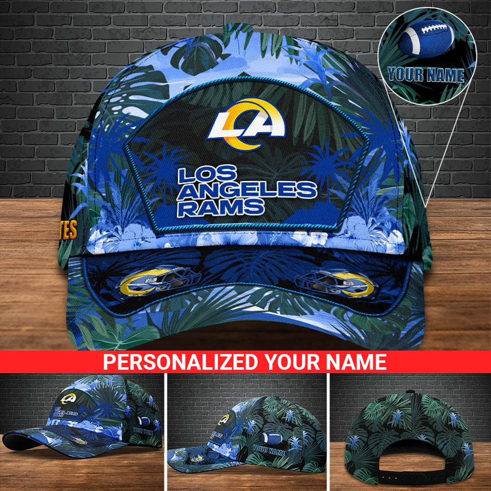 Los Angeles Rams Football Team Cap 2024 Version Personalized Your Name, Tropical Cap, Sport Gifts ETHY-53142
