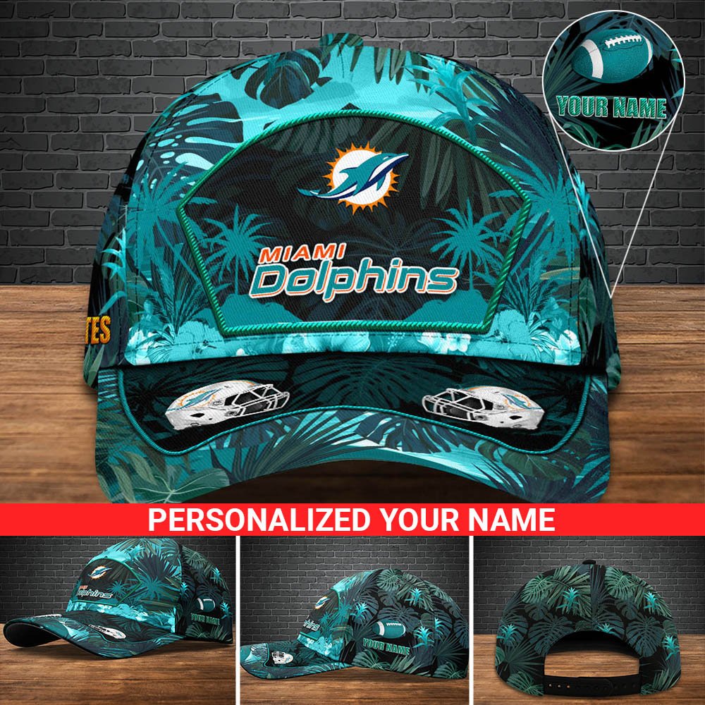 Miami Dolphins Football Team Cap 2024 Version Personalized Your Name, Tropical Cap, Sport Gifts ETHY-53142