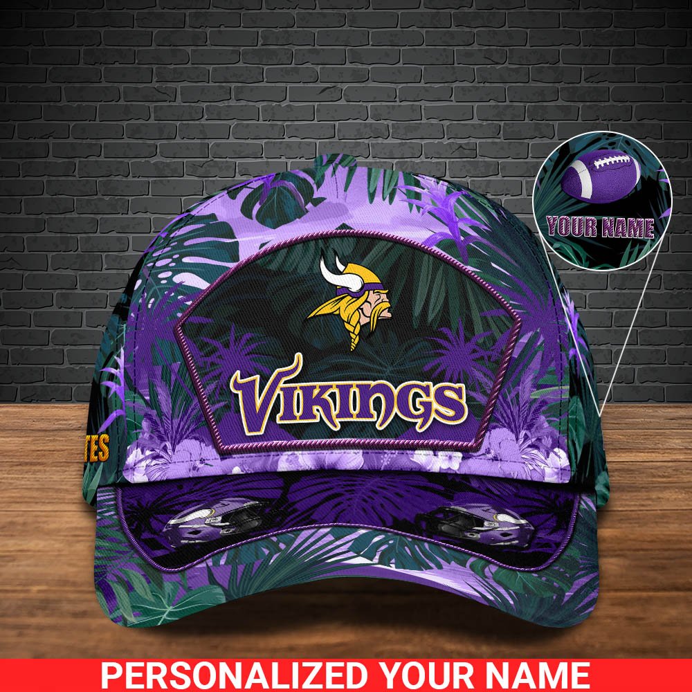 Alternative view of Minnesota Vikings Football Team Cap 2024 Version Personalized Your Name, Tropical Cap, Sport Gifts ETHY-53142