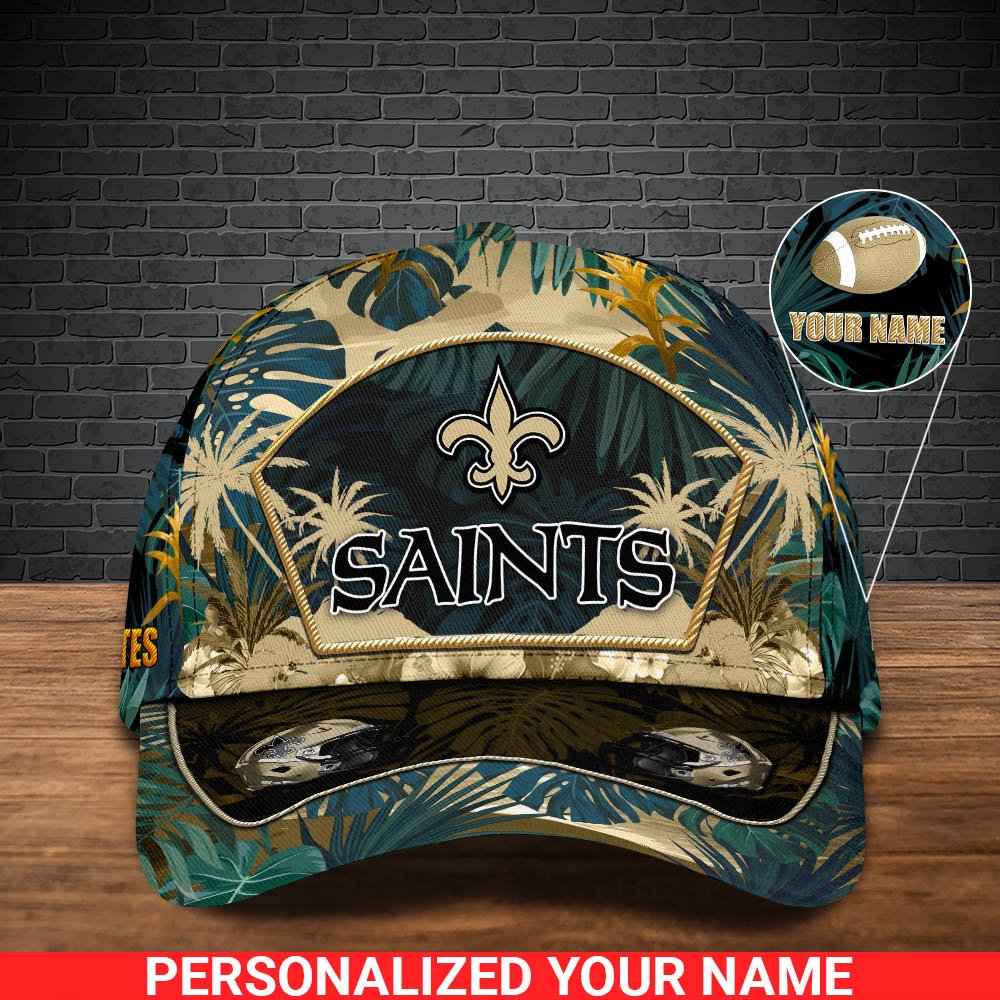 Alternative view of New Orleans Saints Football Team Cap 2024 Version Personalized Your Name, Tropical Cap, Sport Gifts ETHY-53142