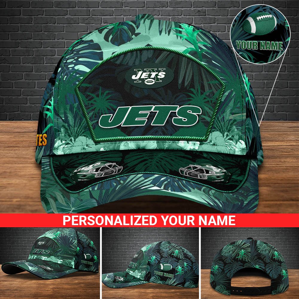 New York Jets Football Team Cap 2024 Version Personalized Your Name, Tropical Cap, Sport Gifts ETHY-53142