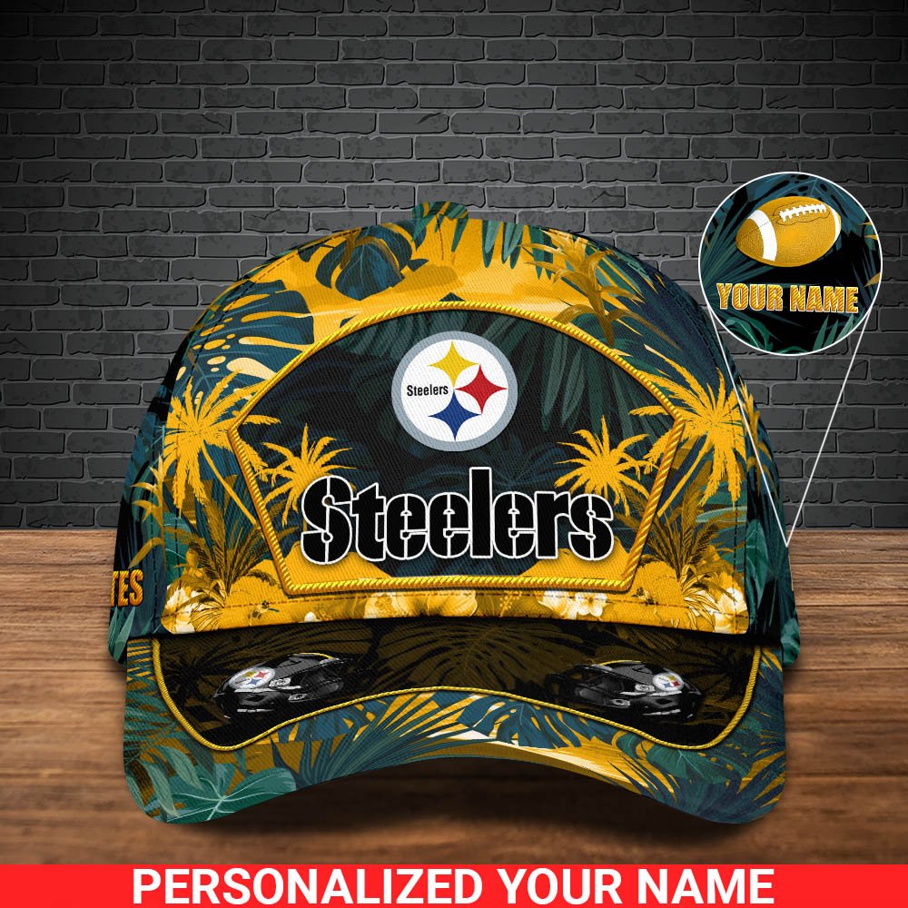 Alternative view of Pittsburgh Steelers Football Team Cap 2024 Version Personalized Your Name, Tropical Cap, Sport Gifts ETHY-53142