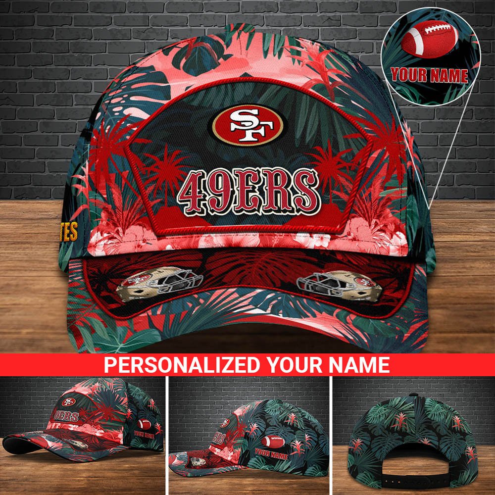 San Francisco 49ers Football Team Cap 2024 Version Personalized Your Name, Tropical Cap, Sport Gifts ETHY-53142