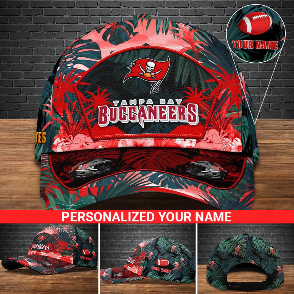 Tampa Bay Buccaneers Football Team Cap 2024 Version Personalized Your Name, Tropical Cap, Sport Gifts ETHY-53142