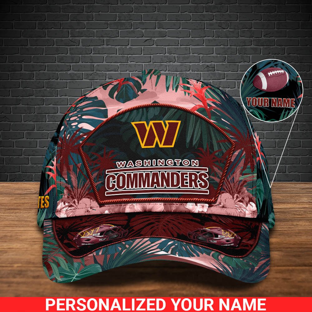 Alternative view of Washington Commanders Football Team Cap 2024 Version Personalized Your Name, Tropical Cap, Sport Gifts ETHY-53142