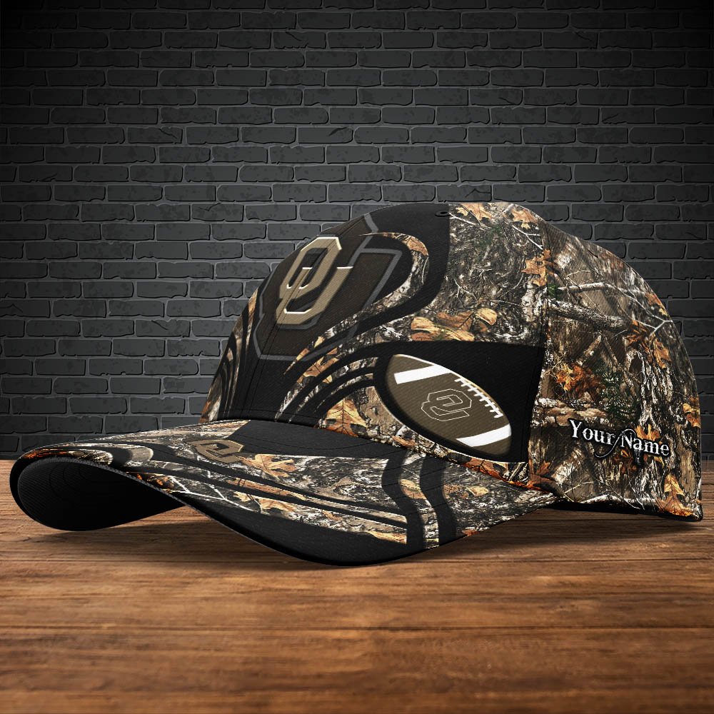 Alternative view of Oklahoma Sooners Camouflage Cap 2024 Version Customized Your Name, Football Team Cap For Fans ETHY-53591