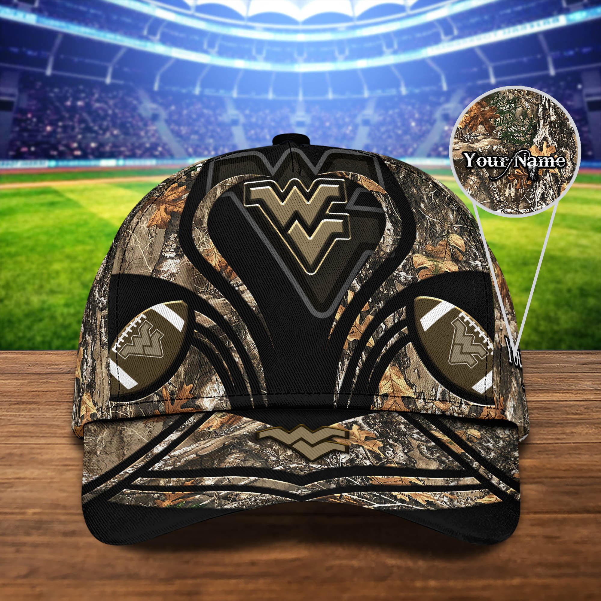 West Virginia Mountaineers Camouflage Cap 2024 Version Customized Your Name, Football Team Cap For Fans ETHY-53591