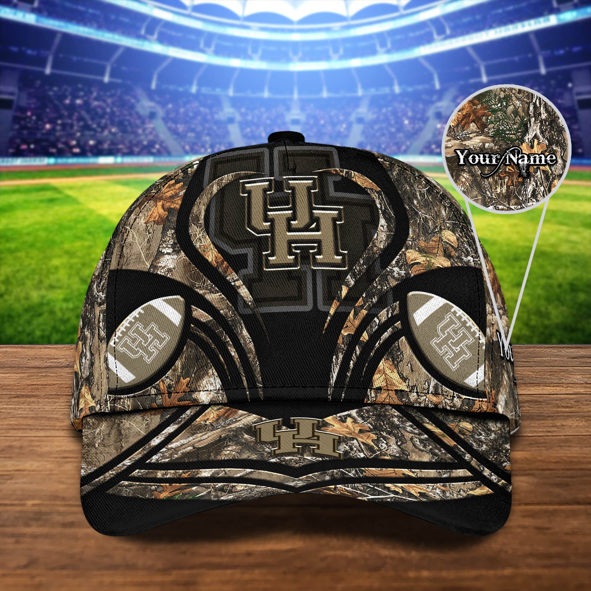 Houston Cougars Camouflage Cap 2024 Version Customized Your Name, Football Team Cap For Fans ETHY-53591