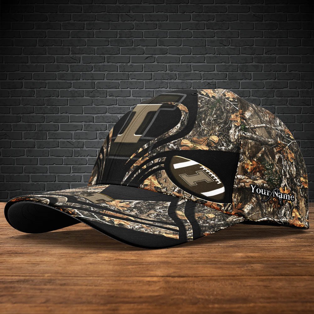 Alternative view of Illinois Fighting Illini Camouflage Cap 2024 Version Customized Your Name, Football Team Cap For Fans ETHY-53591