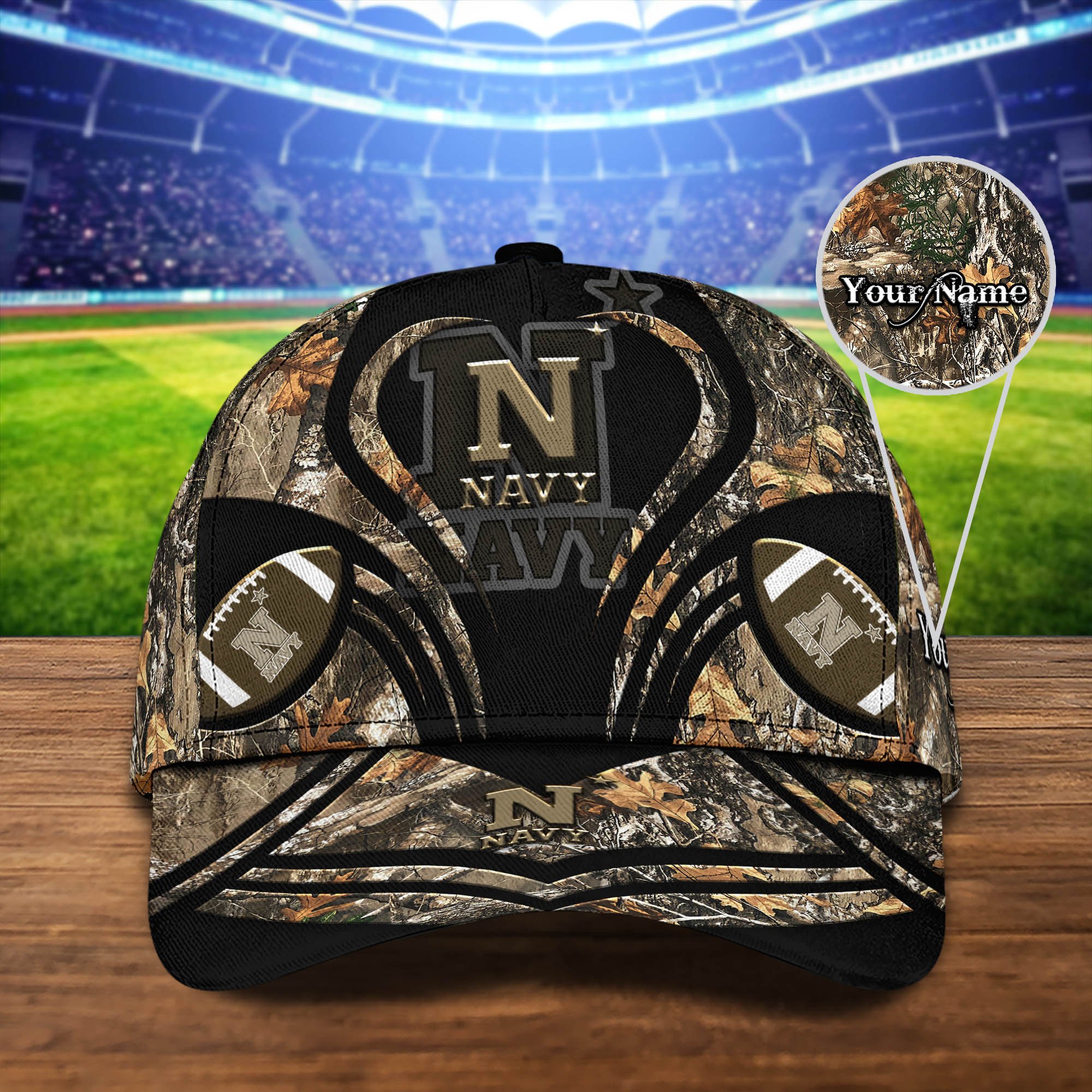 Navy Midshipmen Camouflage Cap 2024 Version Customized Your Name, Football Team Cap For Fans ETHY-53591