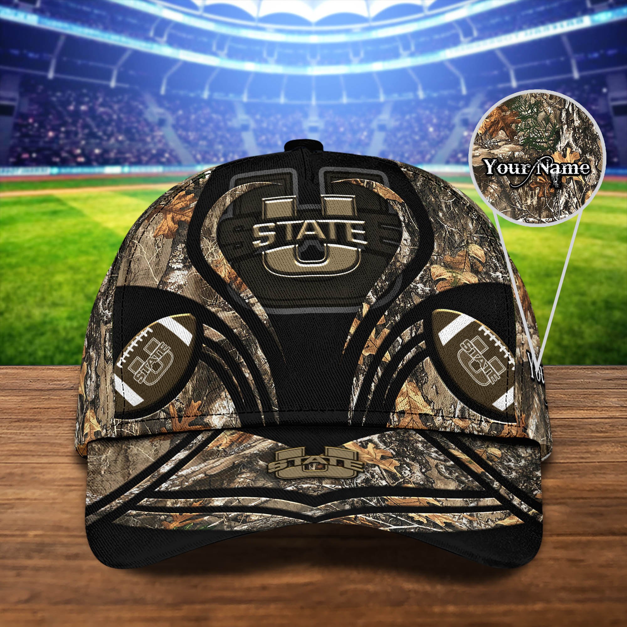 Utah State Aggies Camouflage Cap 2024 Version Customized Your Name, Football Team Cap For Fans ETHY-53591