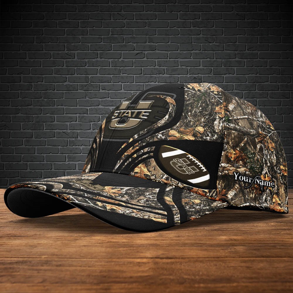 Alternative view of Utah State Aggies Camouflage Cap 2024 Version Customized Your Name, Football Team Cap For Fans ETHY-53591