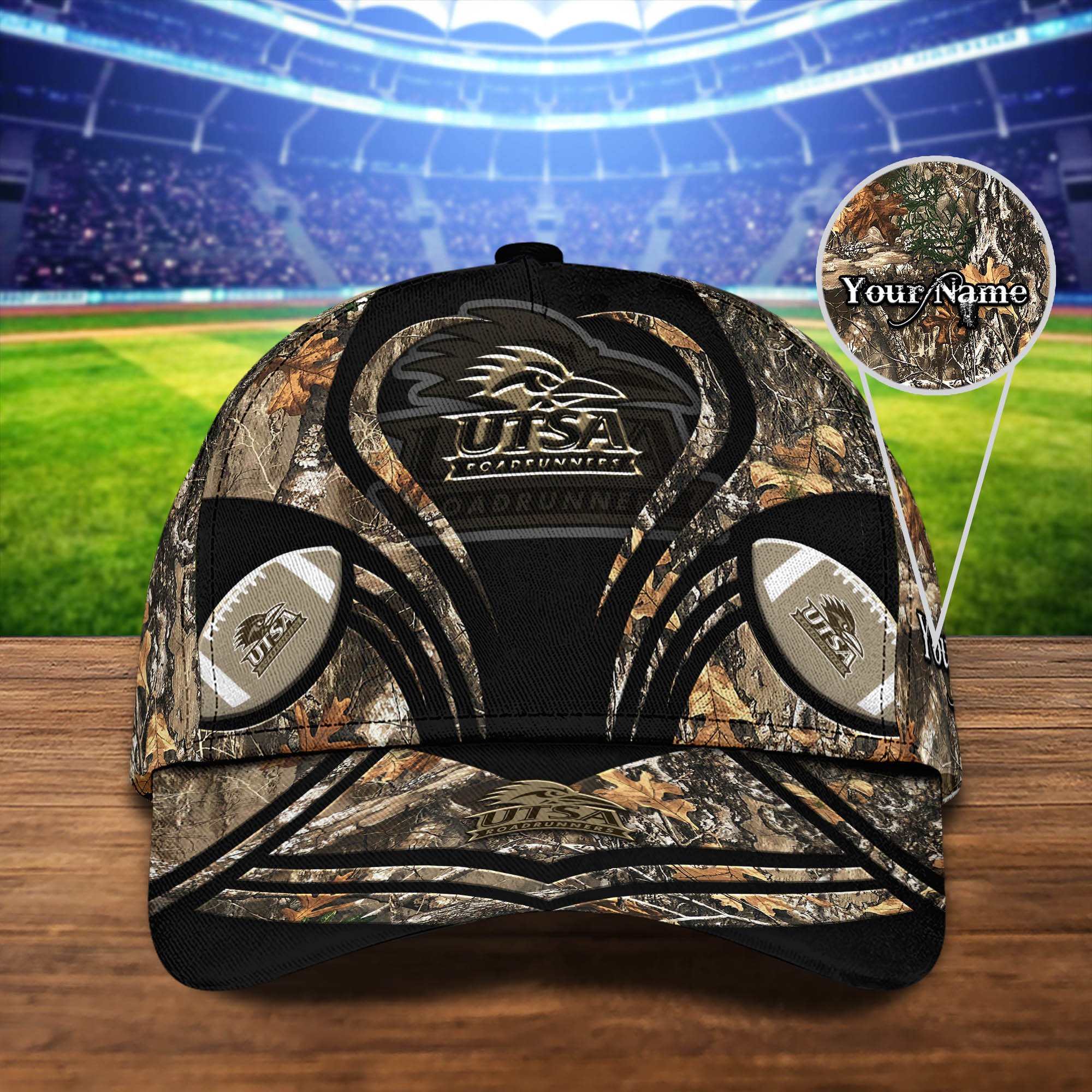 UTSA Roadrunners Camouflage Cap 2024 Version Customized Your Name, Football Team Cap For Fans ETHY-53591